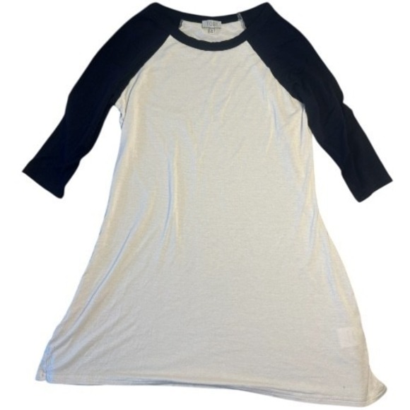 Tobi Tops - Tobi Baseball Raglan T-Shirt Dress XS Navy White A-Line Mini